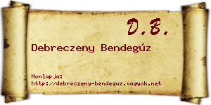 Debreczeny Bendegúz névjegykártya
