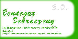 bendeguz debreczeny business card